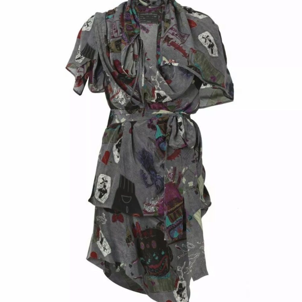 All Saints Gray Asymmetrical Dress